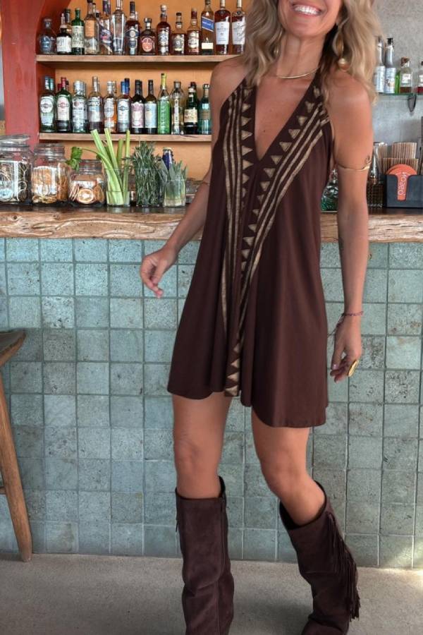 FELIX brown/gold, short dress