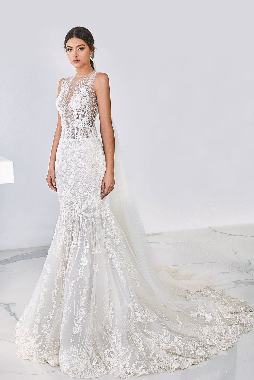Fully embroidered wedding dress