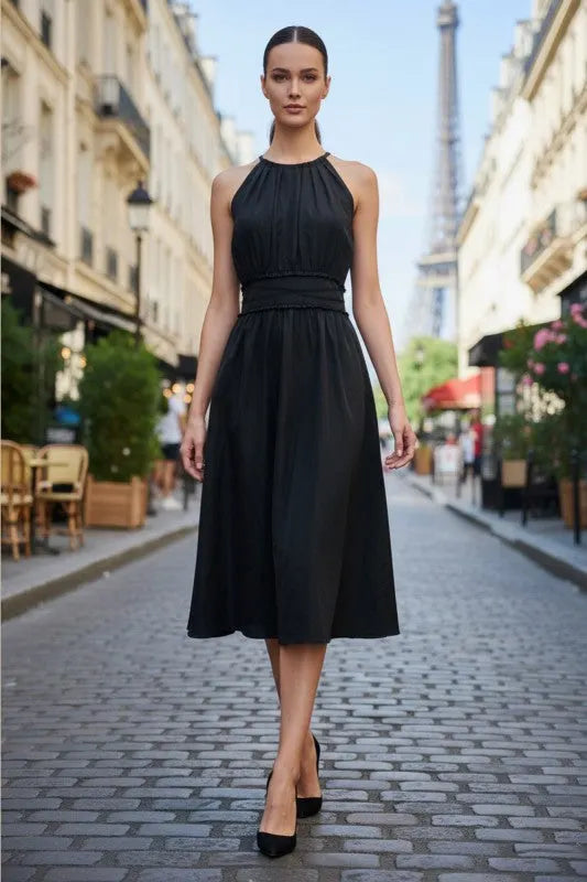 Cross Front Strap Midi Dress