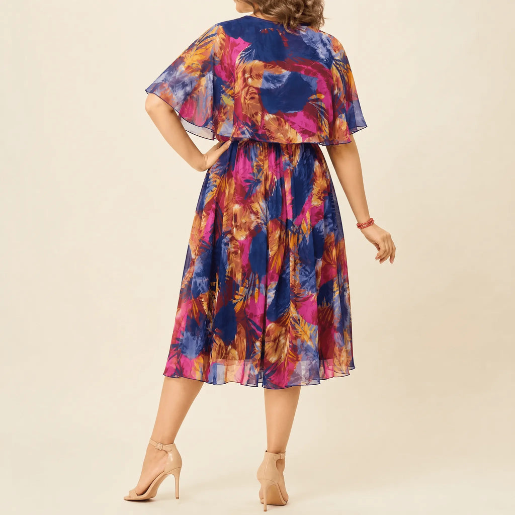 Floressa – Flowy Lined Chiffon Midi Dress