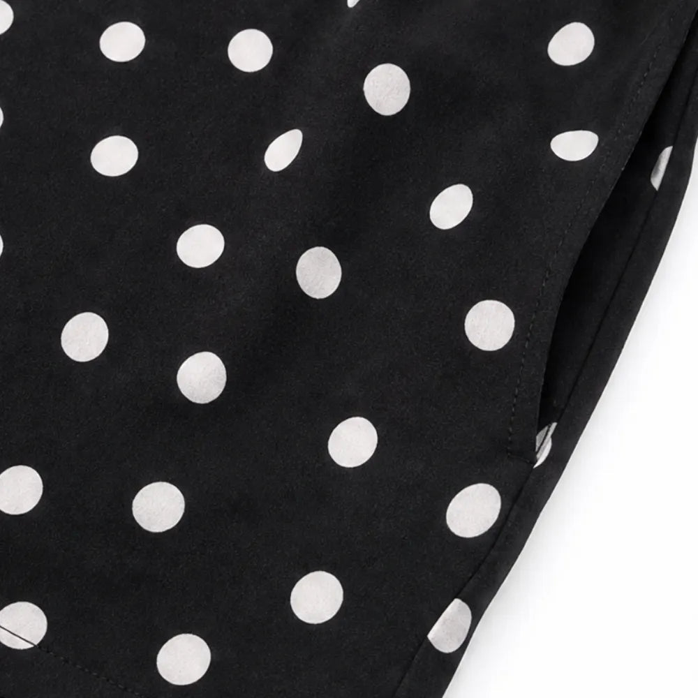 Soléa – Polka Dot Blouse and Shorts Set, Soft Drape, Summer Two Piece