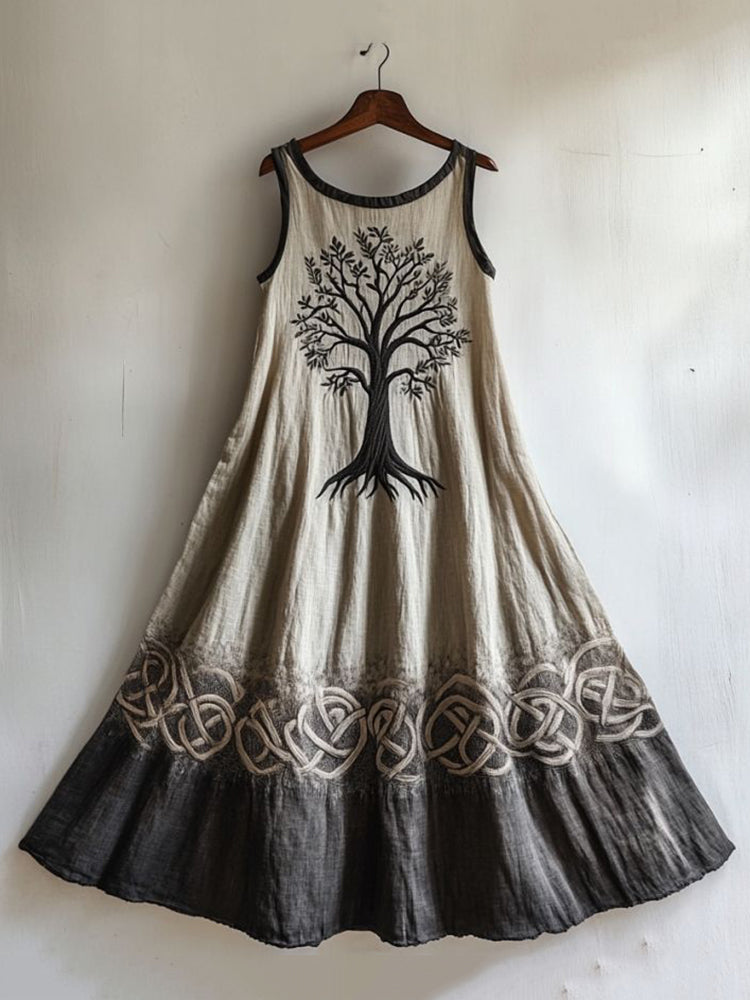Viking Life Of Tree Celti Art Linen Tank Dress