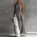 Stylertime Avant-Garde Halter Maxi Dress - Contrast Color-Block Loose Fit Art-Style Gown