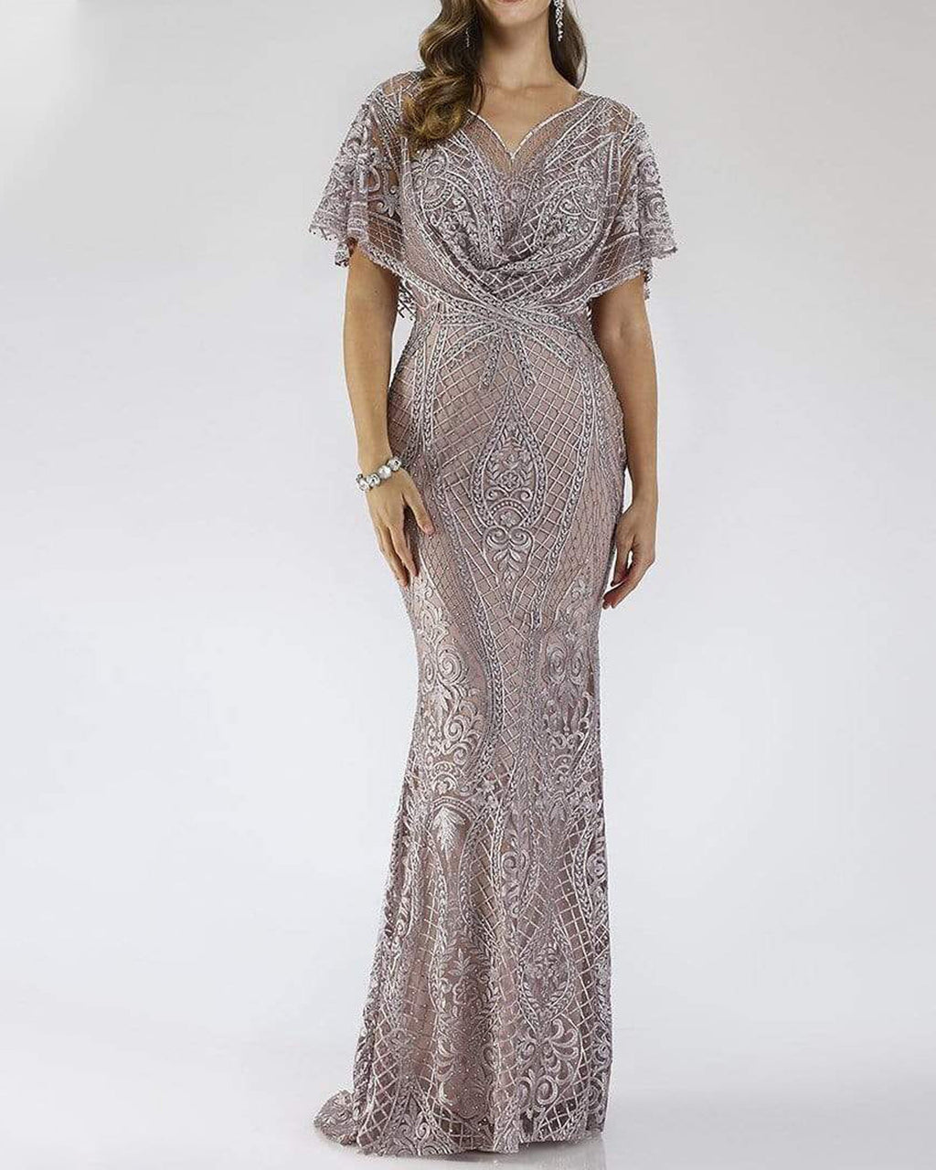 Women's Solid Color V Neck Embroidered Dress - 01