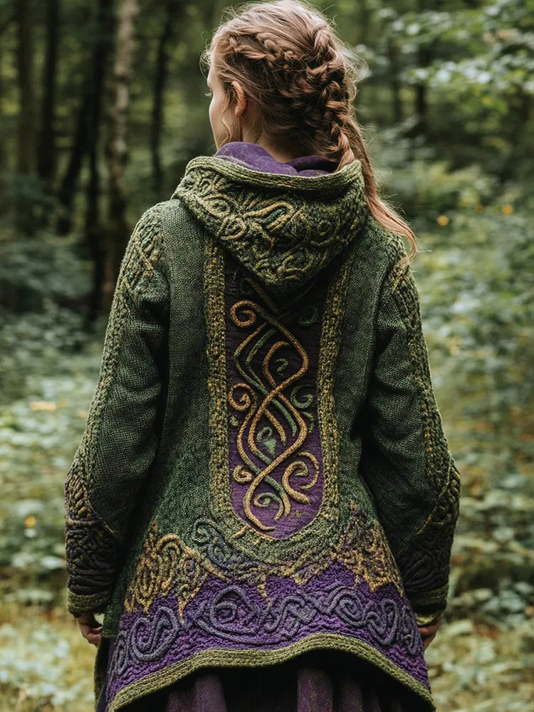 Scotland Elf Inspired Celtic Knot Hooded Cardigan