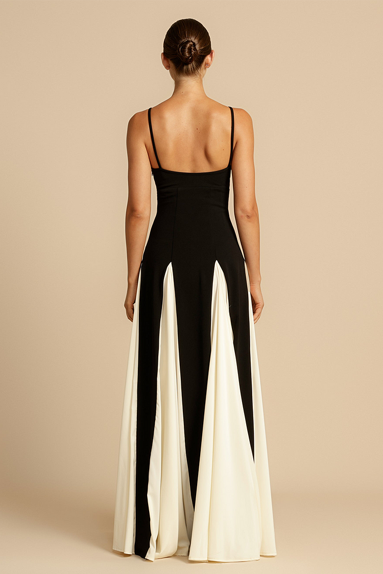 TIMELESS ELEGANCE PANELLED TULLE A-LINE SLIP MAXI DRESS