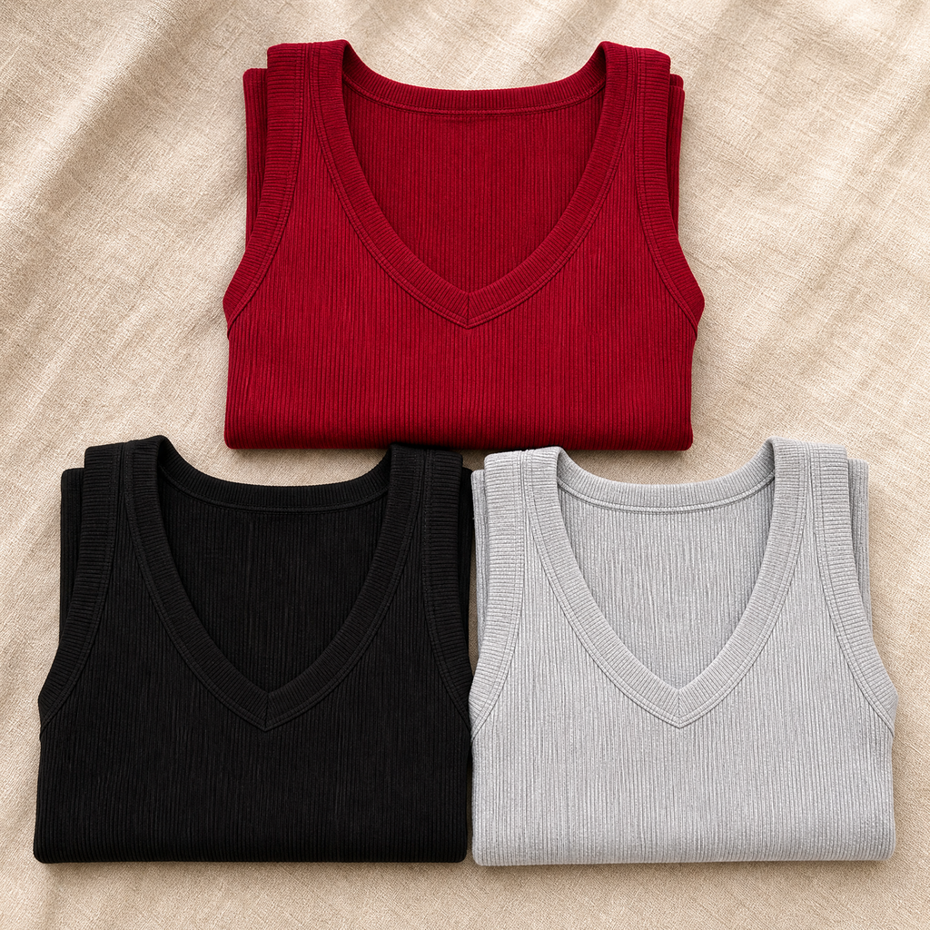Wearbella – Women's Ribbed V-Neck Tank