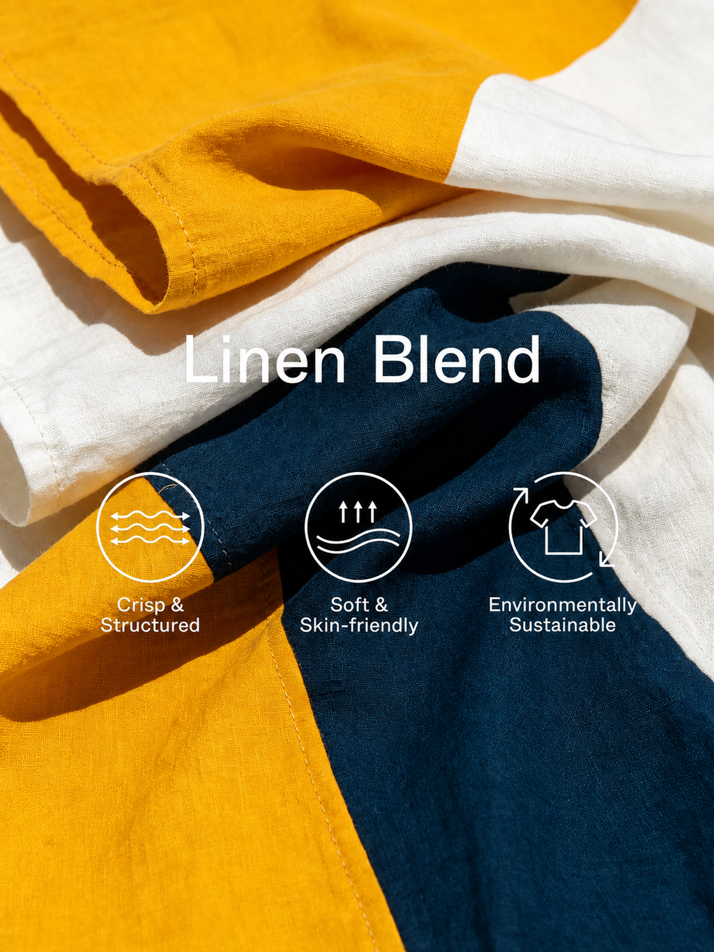 Women’s Color Block Linen Round Neck Puff Sleeve Crop Top & High Waist Asymmetric Color Block Midi Skirt Two-Piece Matching Set MDZ2654F3T