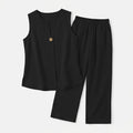 Lunavia – Women's Sleeveless Linen Co-Ord Set with Wide-Leg Pants