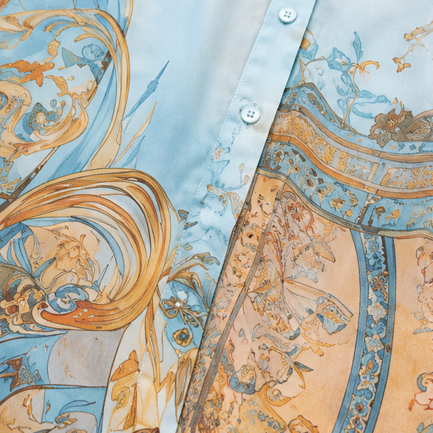 Solmare – Mediterranean Baroque Print Chemisier Maxi Dress