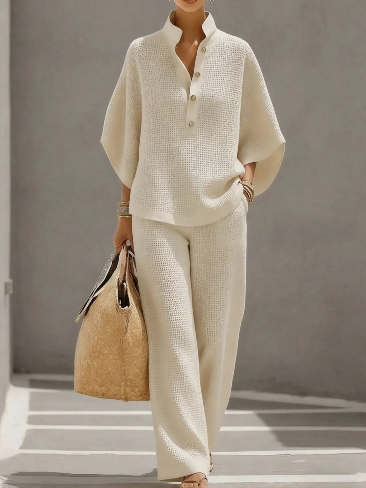 Women's Waffle Two-Piece Set