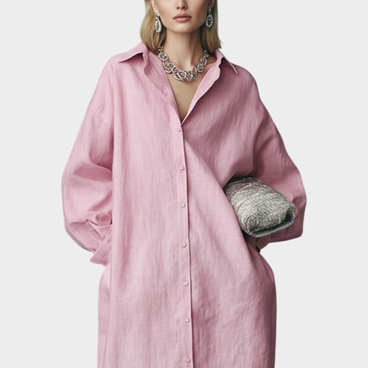 ButtonâDown Maxi Shirt Dress