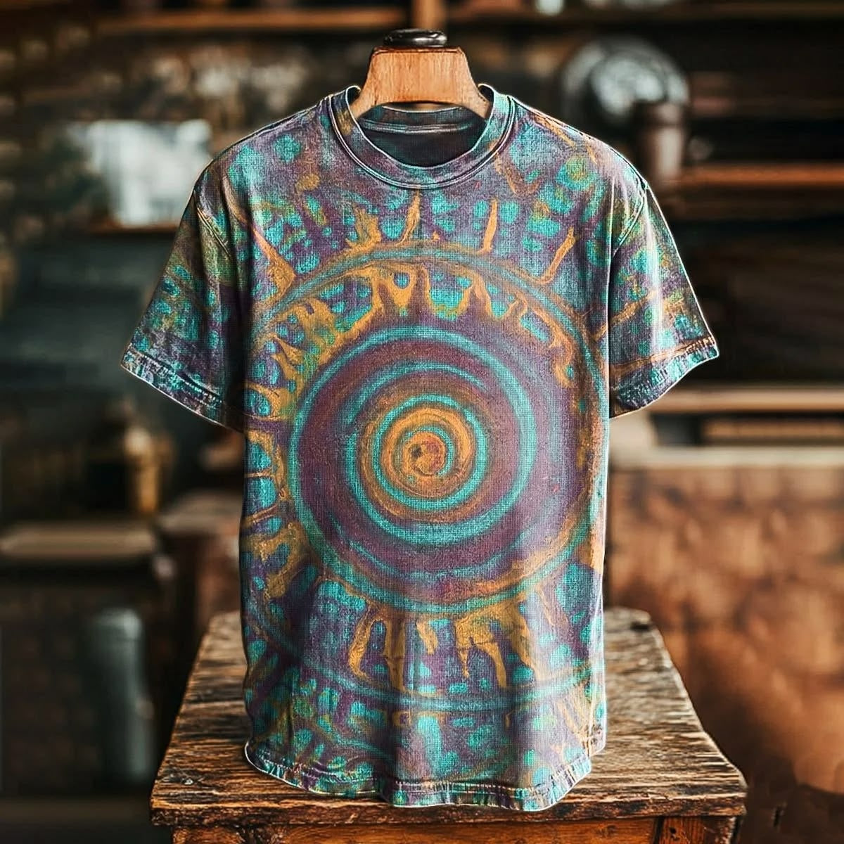 Men's Vintage Hippie Print Tie Dye T-shirt