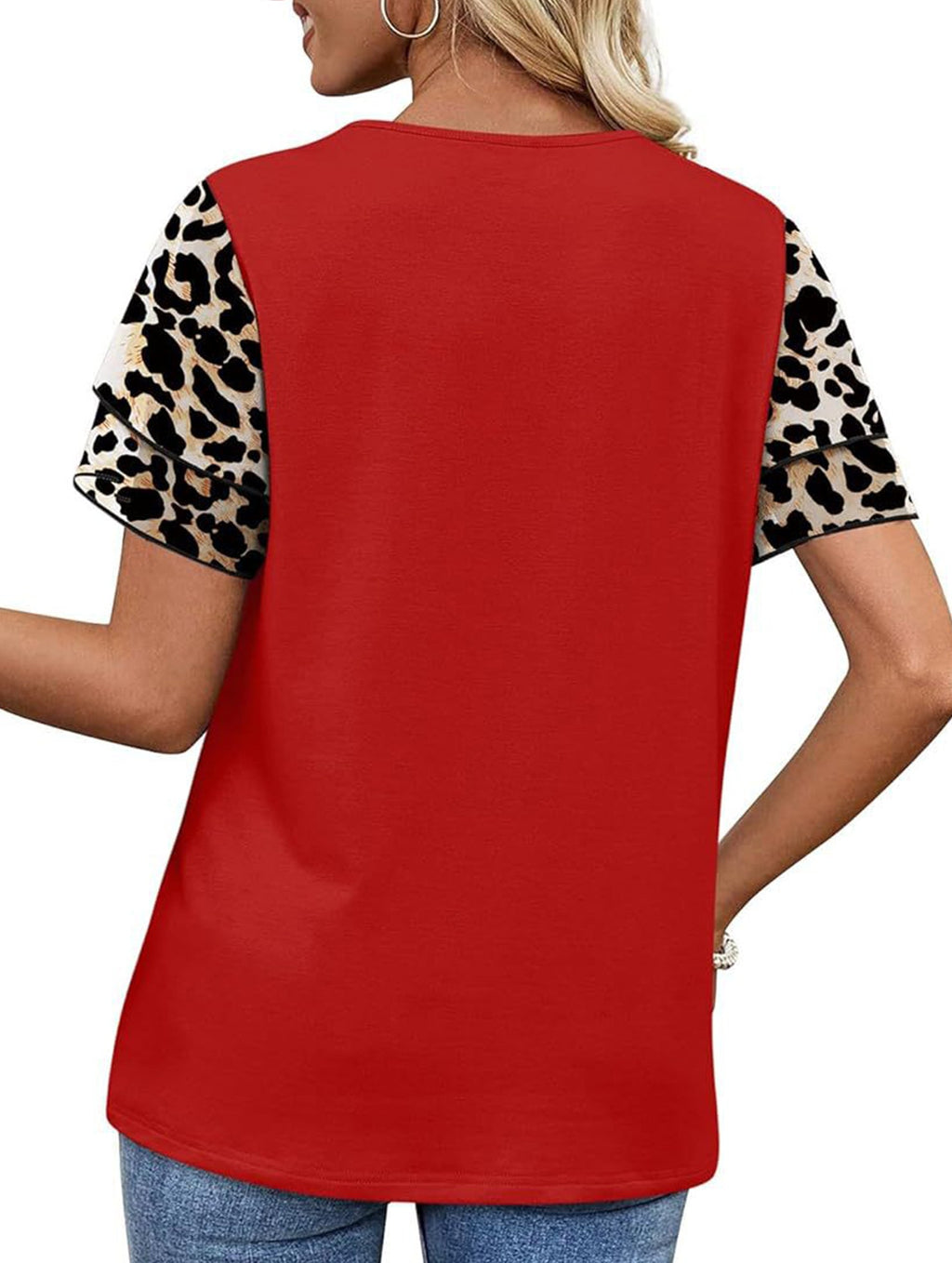Crewneck Print Double Sleeve Tee_CWTTS00917