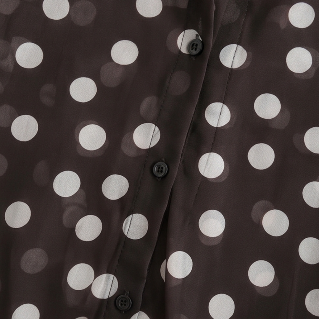Maisova – Satin Polka Dot Button-Down Blouse