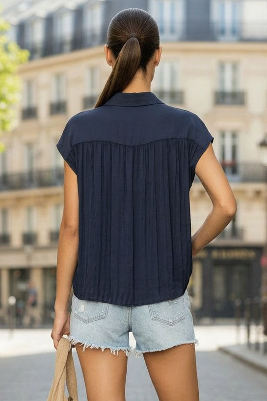 BACK PLEATING TOP