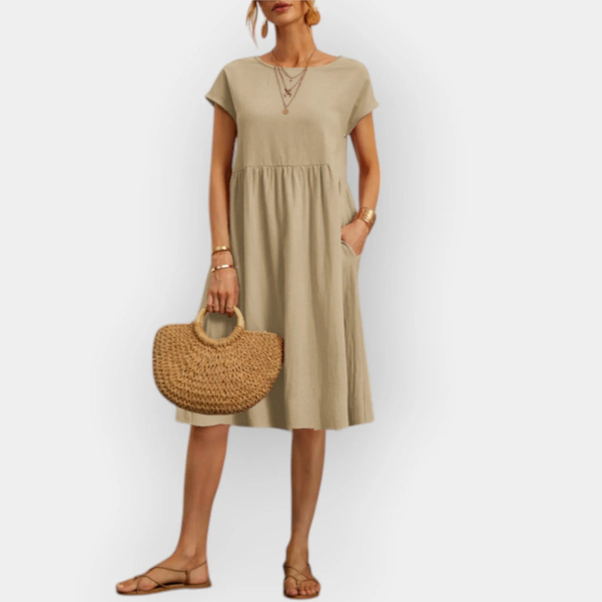Midi Dress with Clean Lines