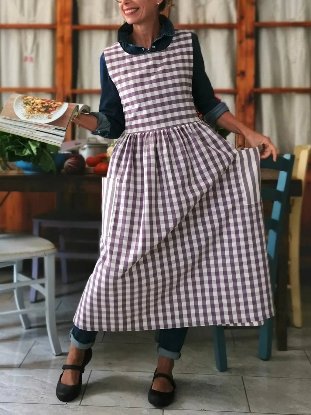 Purple Patchwork Apron