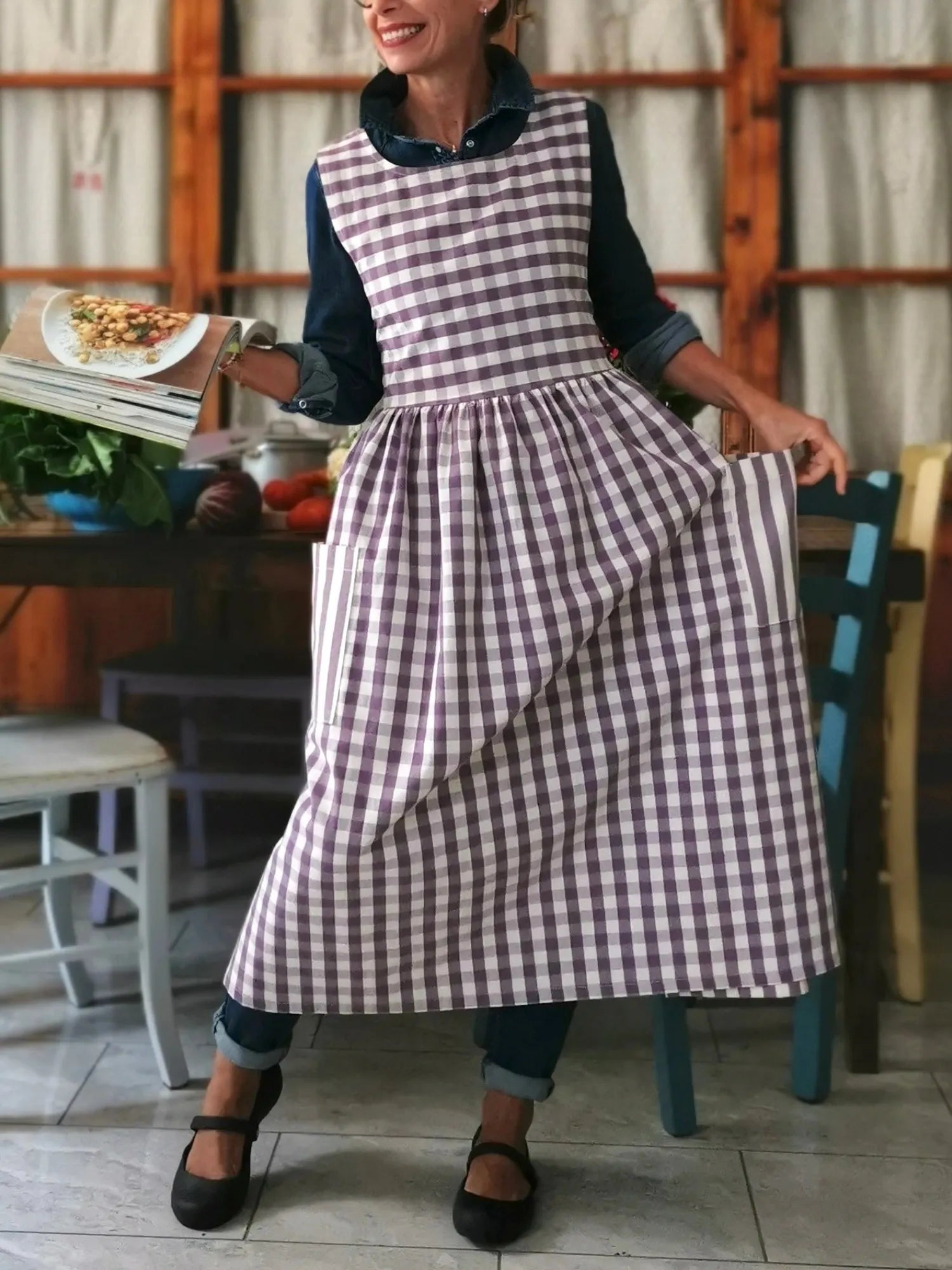 Purple Patchwork Apron