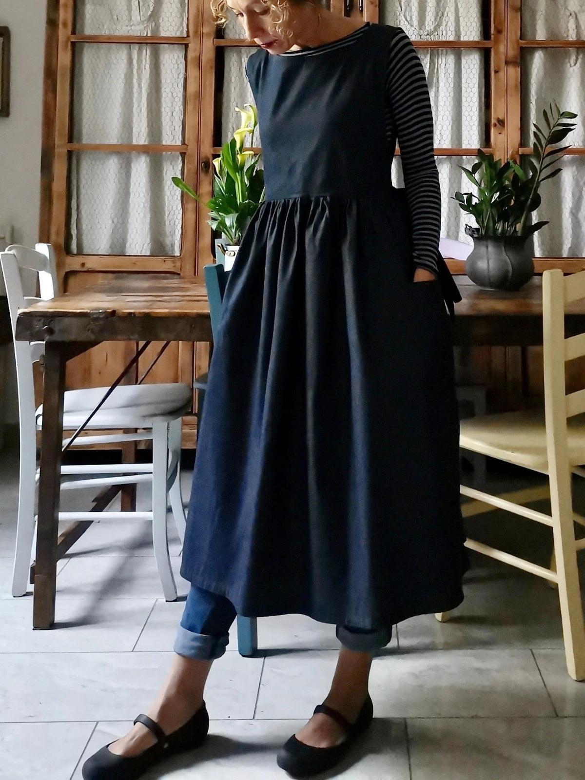 The Dark Blue Cotton &  Kitchen Apron