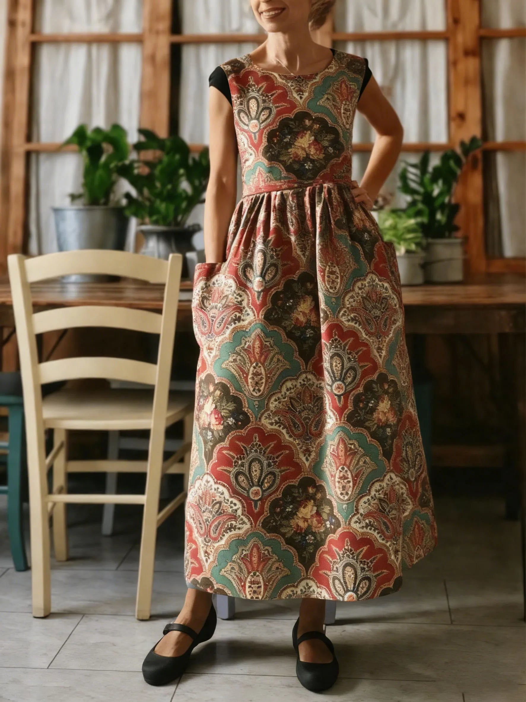 Opulent Vintage Paisley Floral Apron