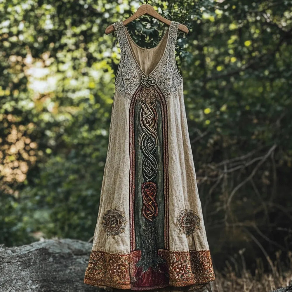 Vintage Celtic Myths Linen Tank Dress