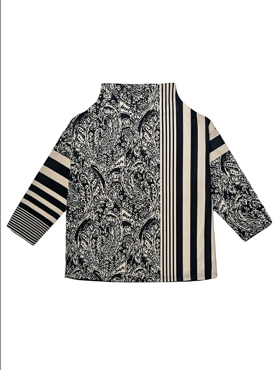 Long Sleeves Loose Striped Pullovers