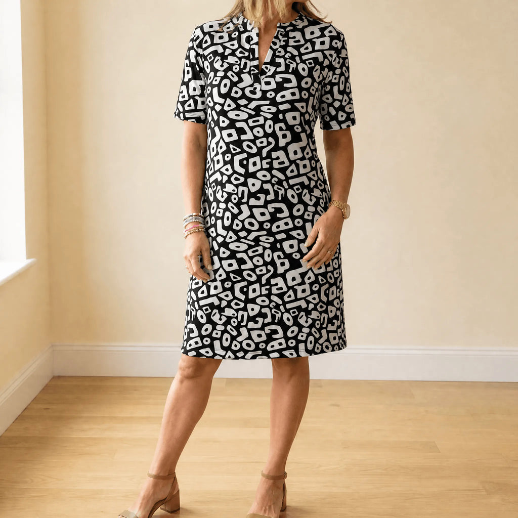 Vivara – Breezy V-Neck Printed Dress for Women