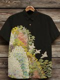 Vintage Japanese Art Pattern Cozy Linen Shirt