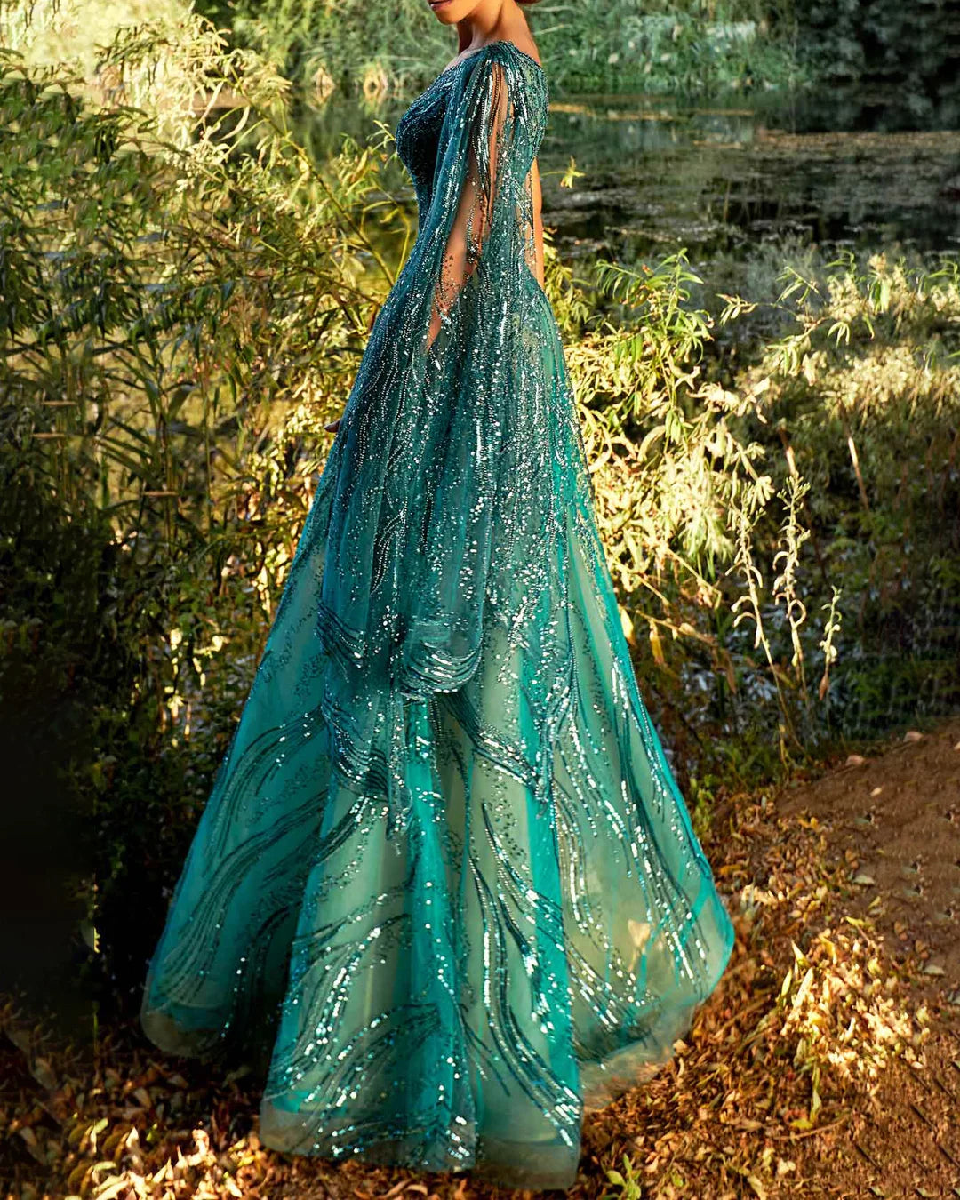 Sequined Oneshoulder Pouf Dress