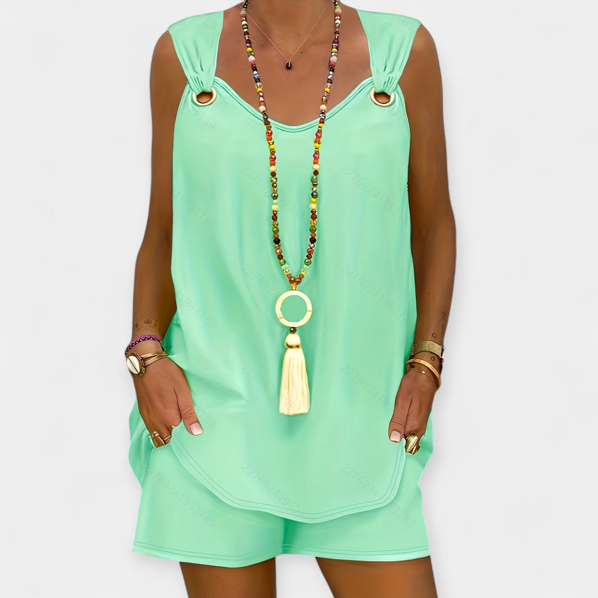 Sleeveless Top and Shorts Set