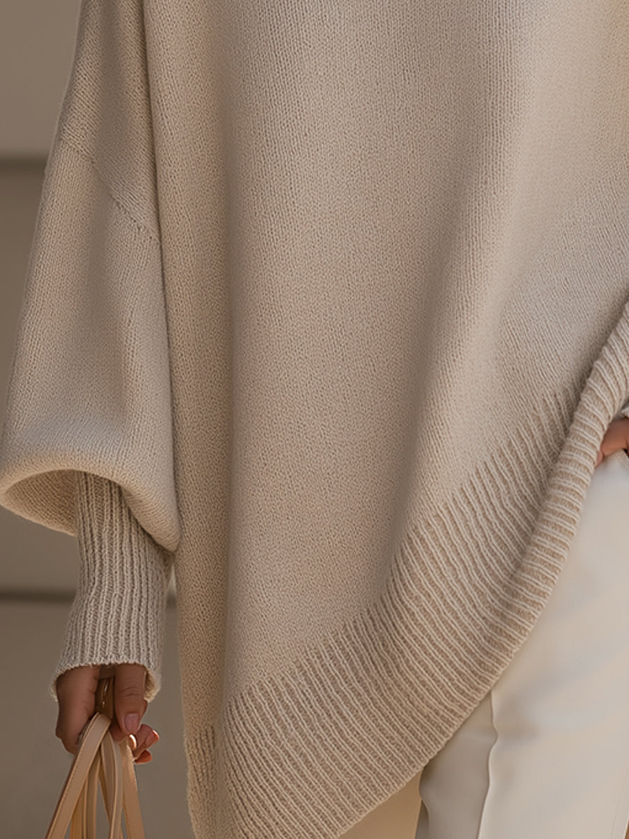 Oversized Knit Poncho Sweater