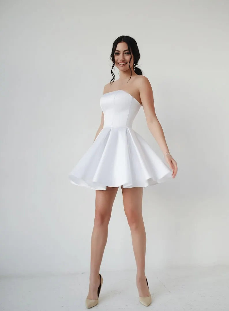 Emily Dress, Satin short dress, short wedding dress