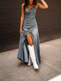 Sleeveless Denim Maxi Dress