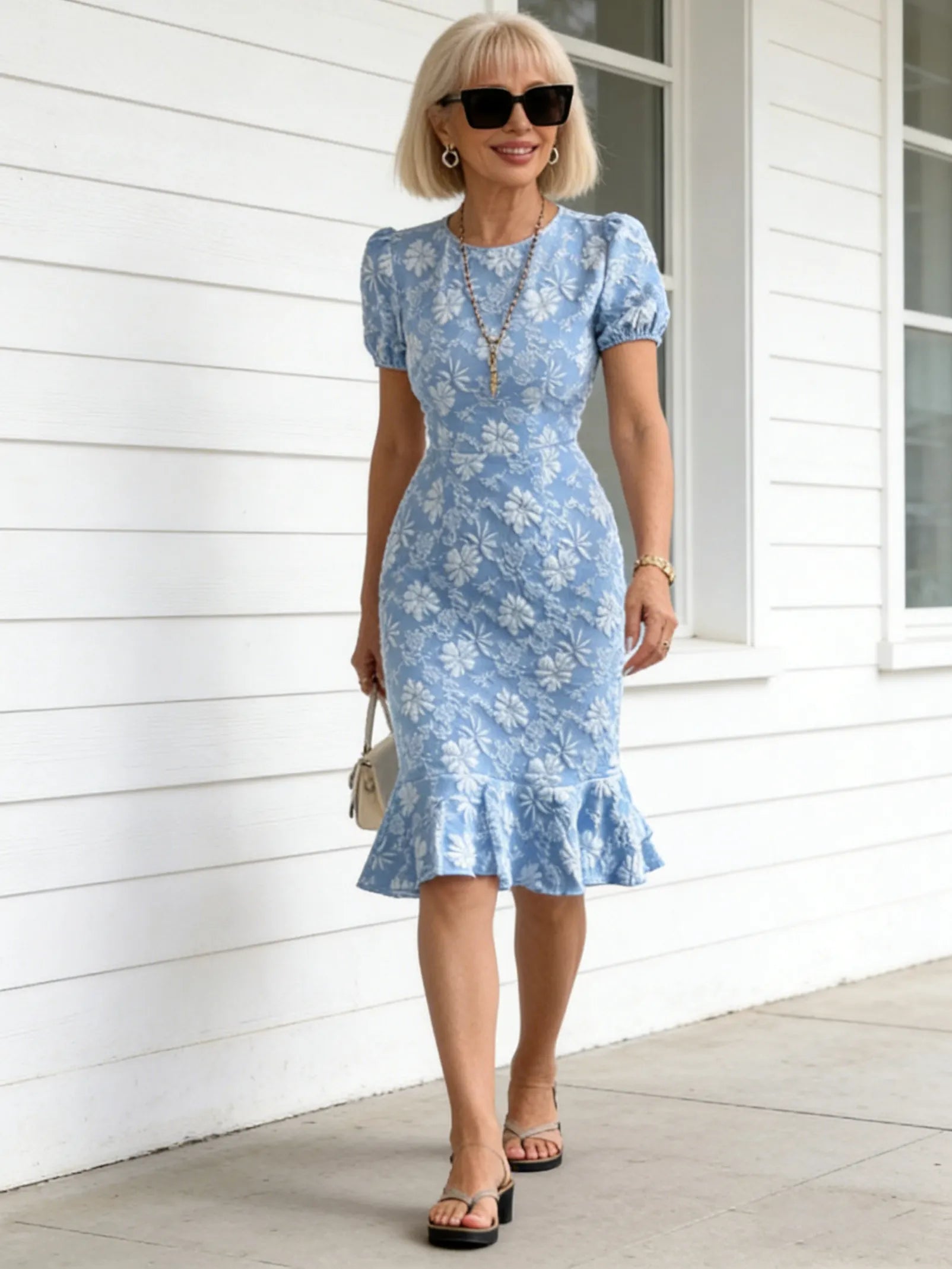 Textured Fabric Zipper Short Sleeve Slim Fit Hip Wrap Fashion Temperament Casual Versatile Dress