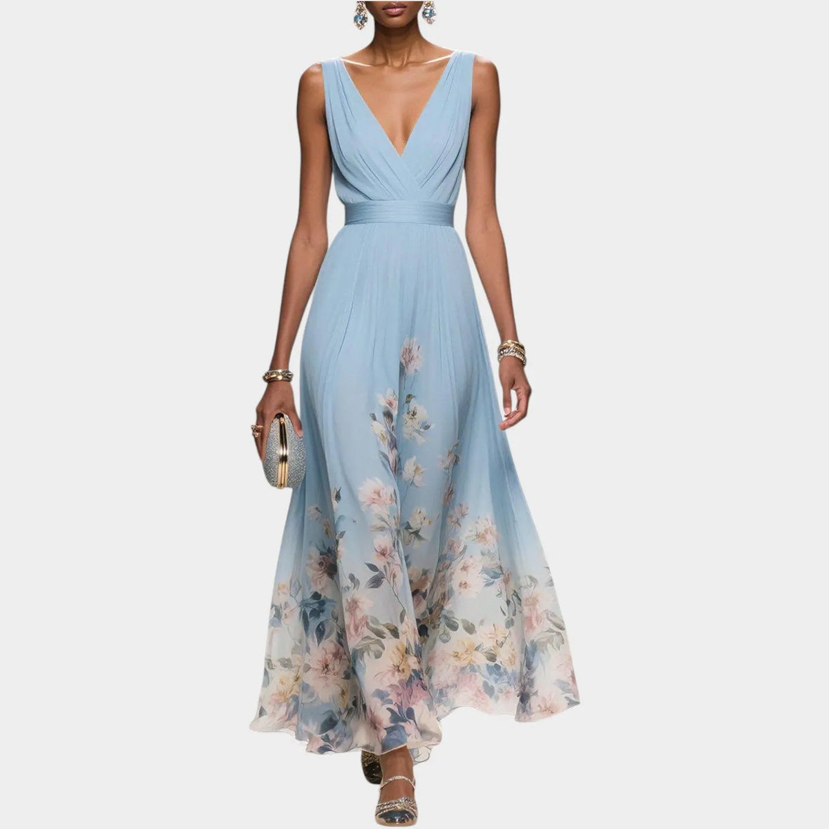 Elegant Flow Floral Maxi Dress