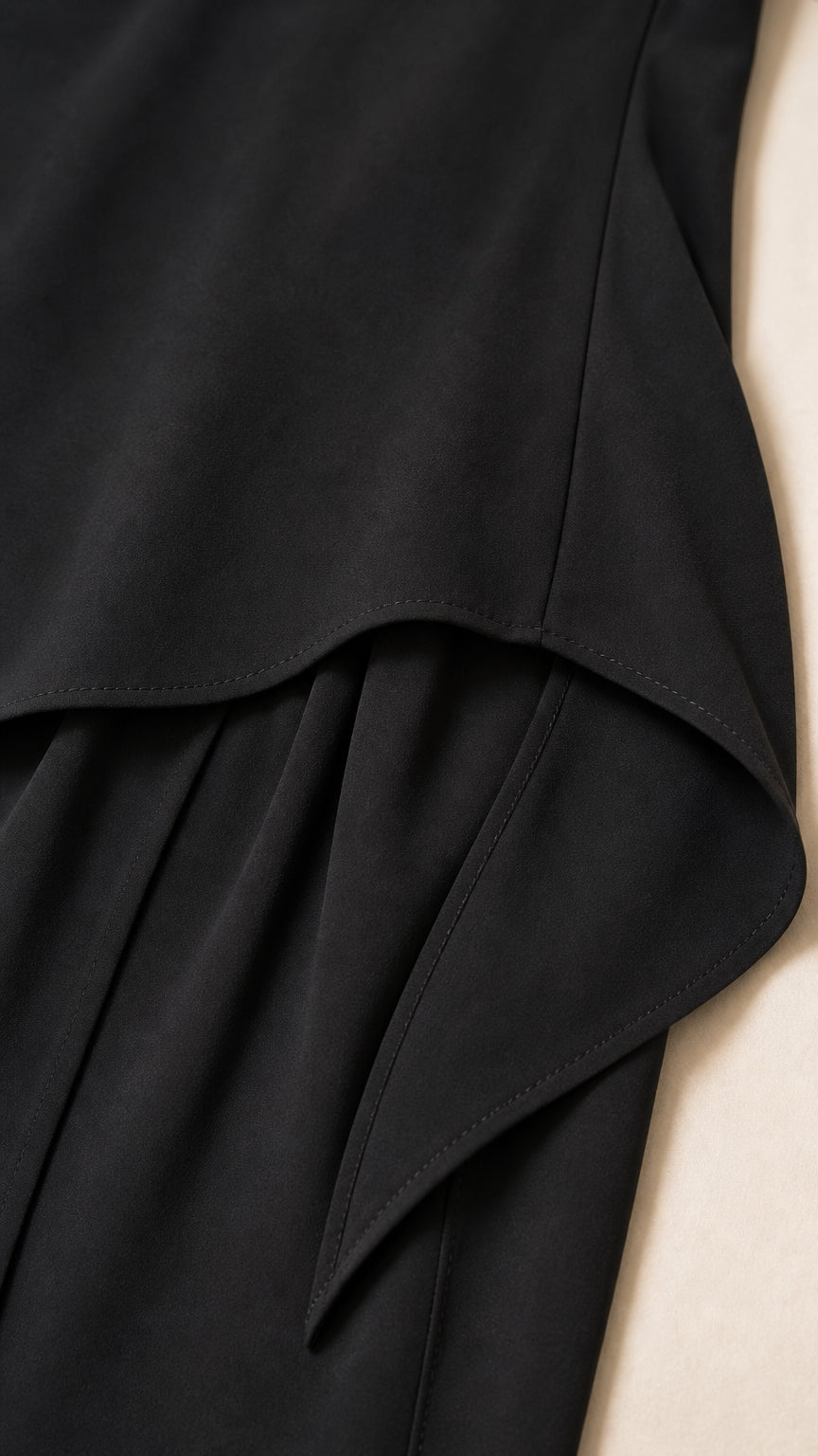 Strapless Asymmetric Draped Overlay Wide-Leg Jumpsuit