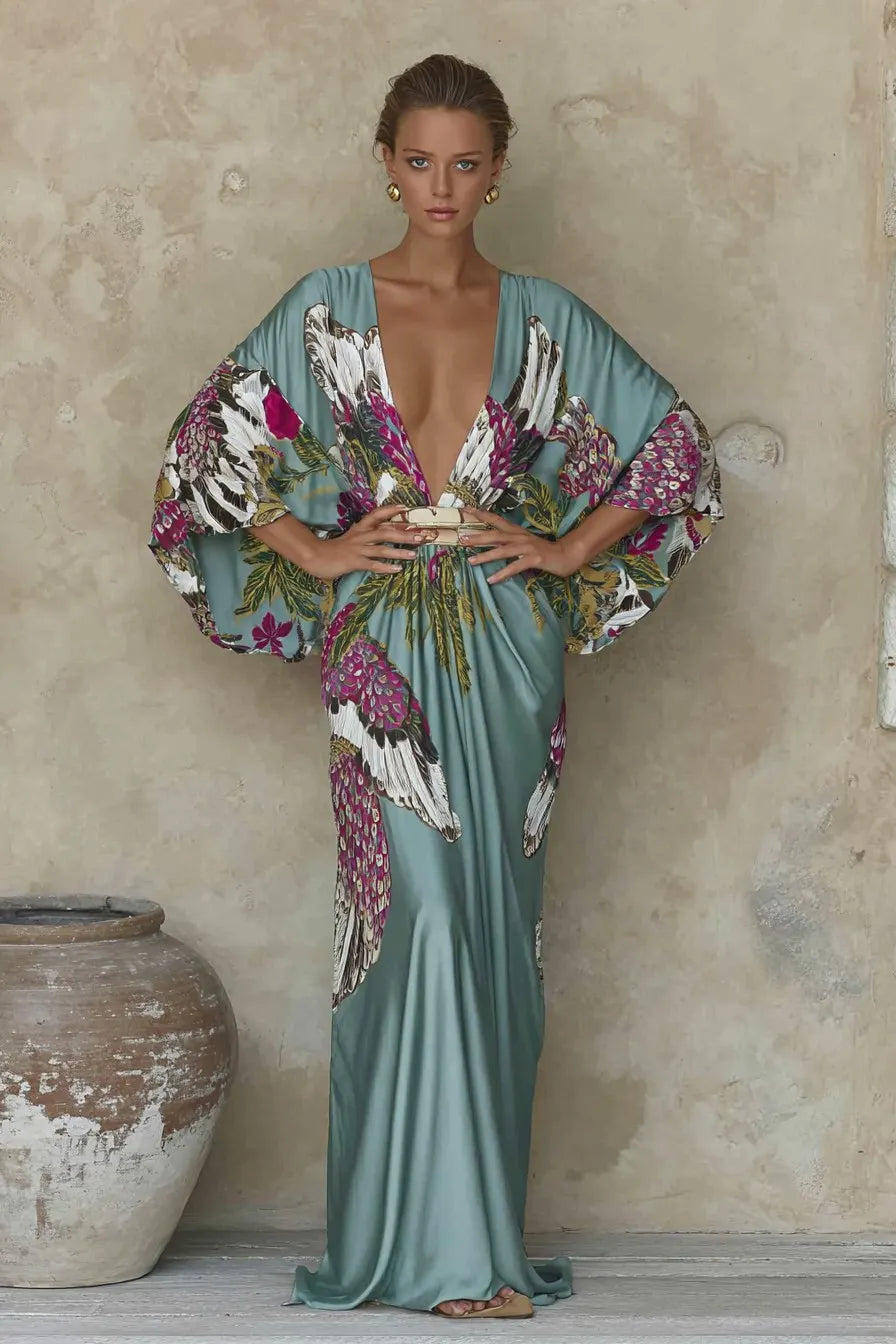 Women's Elegant Vintage Printed Robe