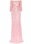 Sequin Bardot Maxi Dress Pink