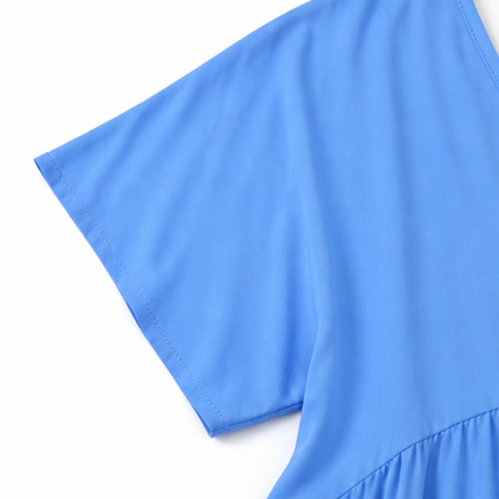 Vellira – Plus Size V-Neck Tiered Midi Dress