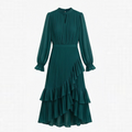 Keyfa – Women's Pleated Ruffle Midi Dress