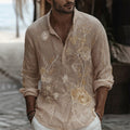 Men's Floral Embroidered Casual Shirt