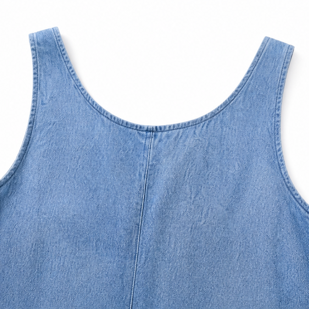 Marelle – Faux Two Piece Denim Look Shift Dress for Women