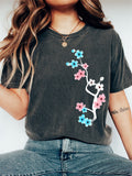 Transgender Inspired Cherry Blossom Vintage Washed T Shirt