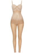 Crystal Bustier Jumpsuit Nude