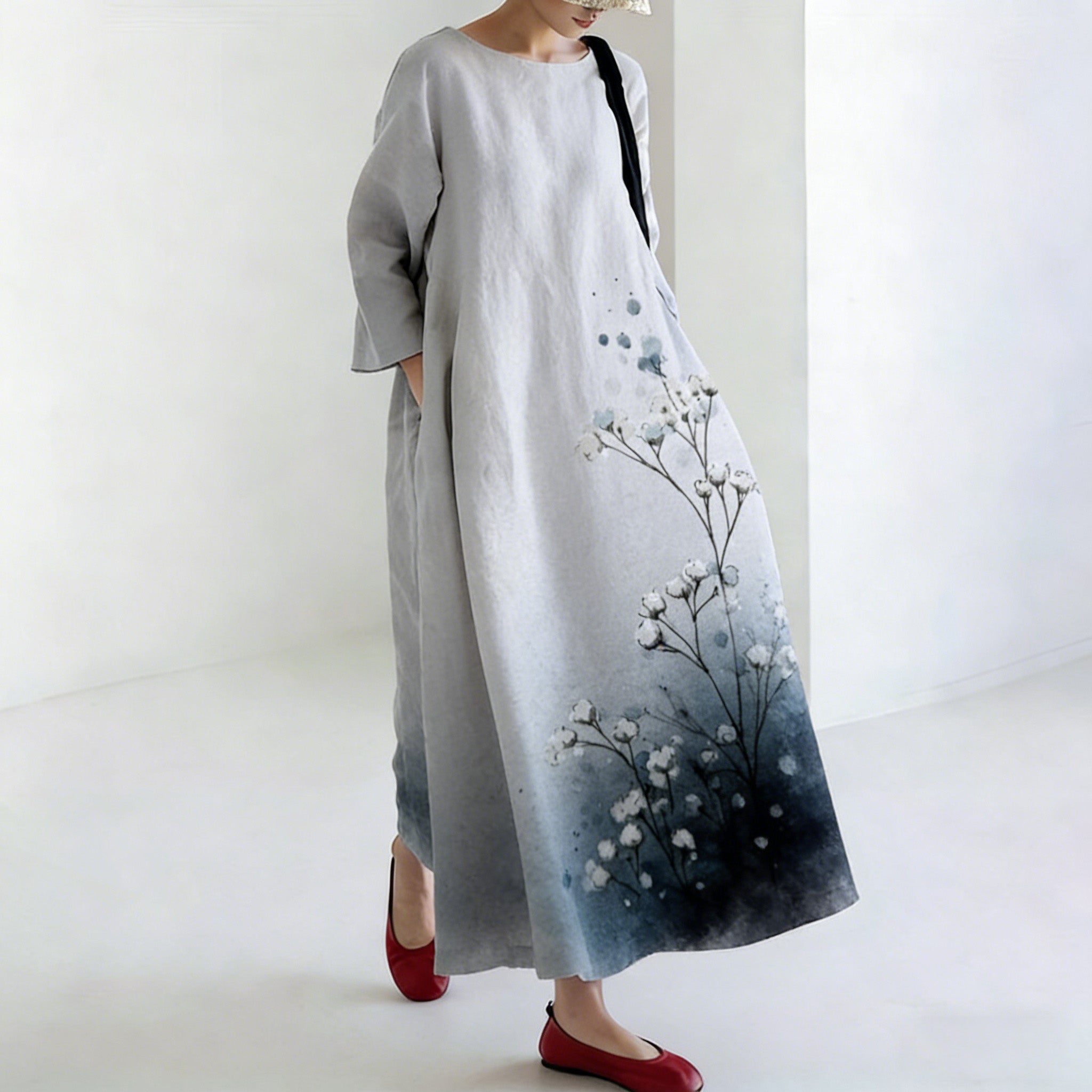 Women's Japanese-style Tie-dye Floral Print Dress