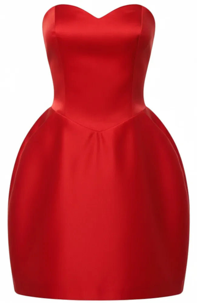 Strapless Bell Shaped Dress Red