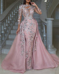 Women's Pink Embroidered Dress