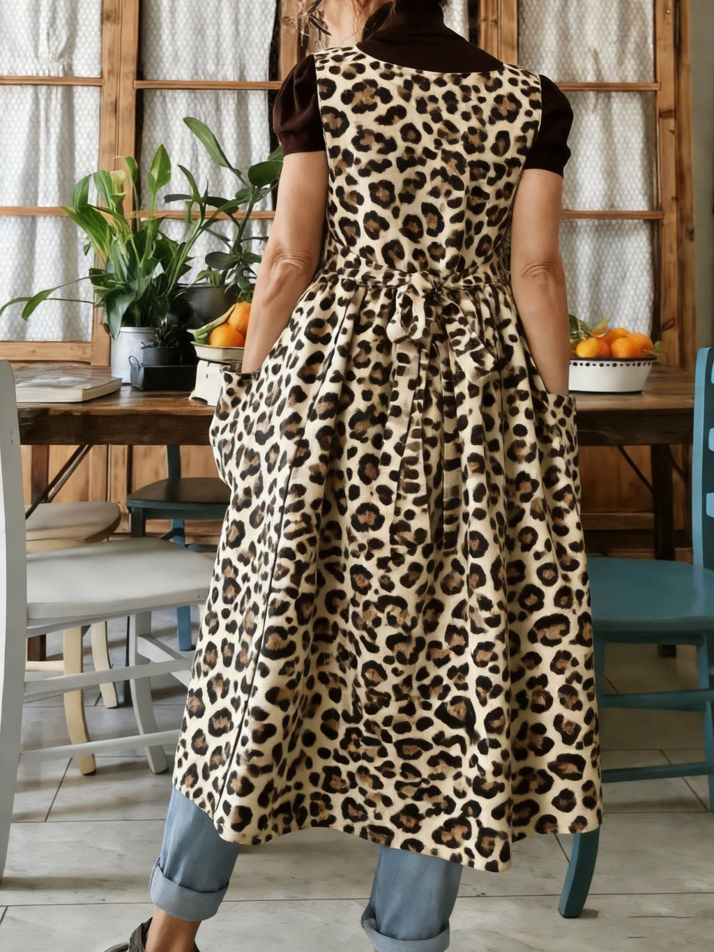 Chic Leopard Print Apron