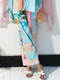 Unique Oil Painting Coconut Tree Print Wide Leg Pants